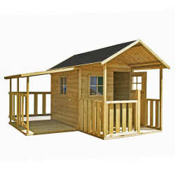 Drewniany domek ogrodowy dla dzieci - Blanka z garazem
