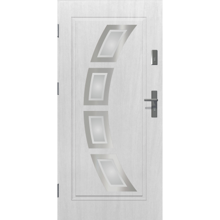 Drzwi zewnętrzne przeszklone HERMES - Białe INOX. Produkt POLSKI.