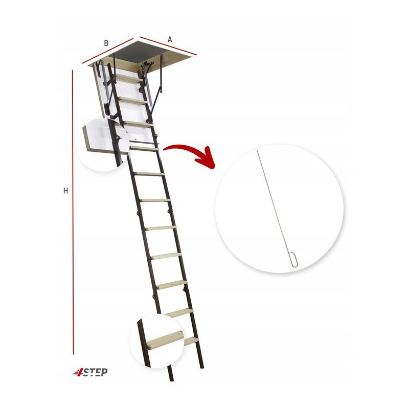 Schody strychowe STALLUX 32 mm MINI 80x80