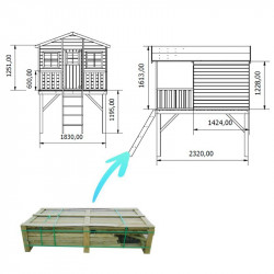 Drewniany domek ogrodowy dla dzieci - Gucio bez ślizgu