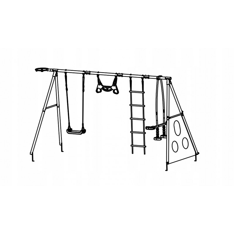 Wielofunkcyjny Metalowy Plac Zabaw Allan Czerwony