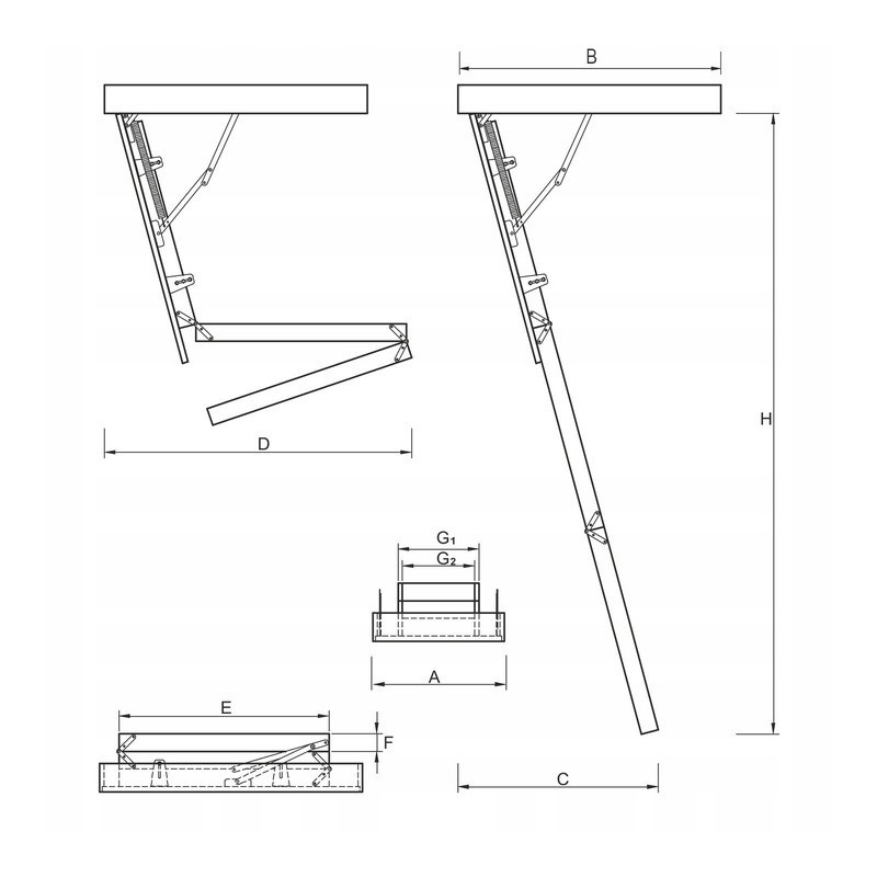 Schody Strychowe NORDIC 87mm 120x70 70x120 GRATIS Schody Strychowe NORDIC 87mm 120x70 70x120 GRATIS