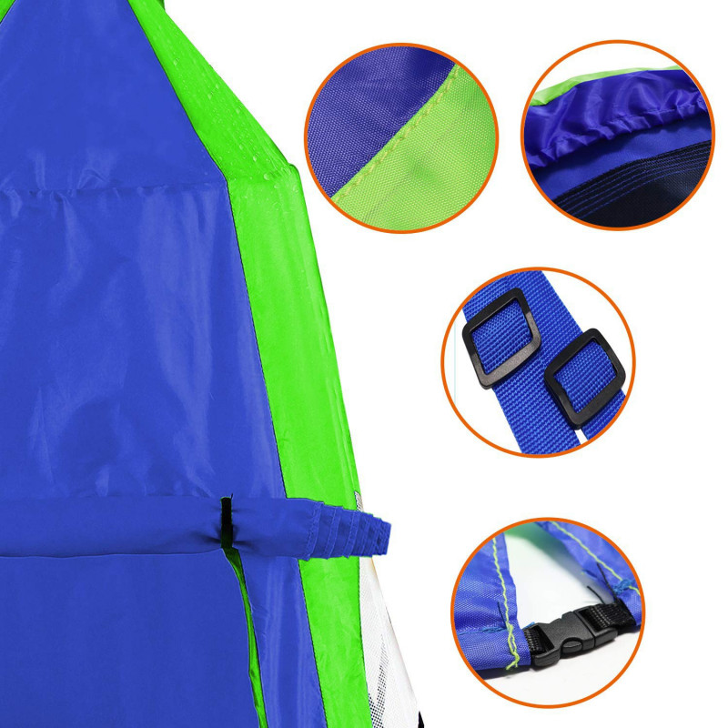 Siedzisko Bocianie Gniazdo Z Namiotem O Średnicy 100 cm Niebiesko - zielone Siedzisko Bocianie Gniazdo Z Namiotem O Średnicy 100 cm Niebiesko - zielone