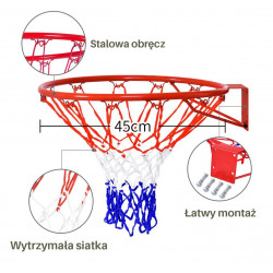 Obręcz do koszykówki z siatką