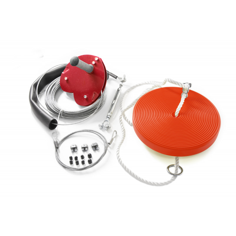 Zjazd Linowy 25 Metrów Tyrolka z Siedziskiem Czerwony Zjazd Linowy 25 Metrów Tyrolka z Siedziskiem Czerwony