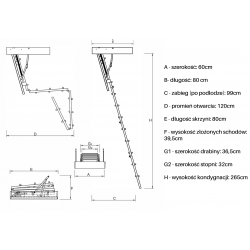 Schody strychowe 4STEP: STALLUX 32 mm MINI 80x60