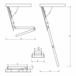 Drewniane schody strychowe 4STEP: ENERGY 120x60