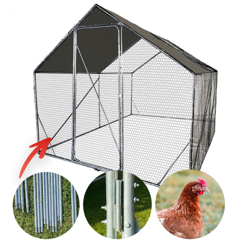 Metalowa Klatka Dla Drobiu Kurnik 2x3x2,2m 4iQ Metalowa Klatka Dla Drobiu Kurnik 2x3x2,2m 4iQ