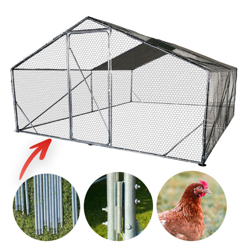 Metalowa Klatka Dla Drobiu Kurnik 4x4x2,2m 4iQ