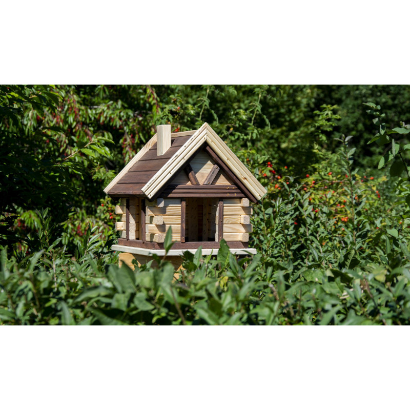 Karmnik dla ptaków drewniany budka BOGATKA III