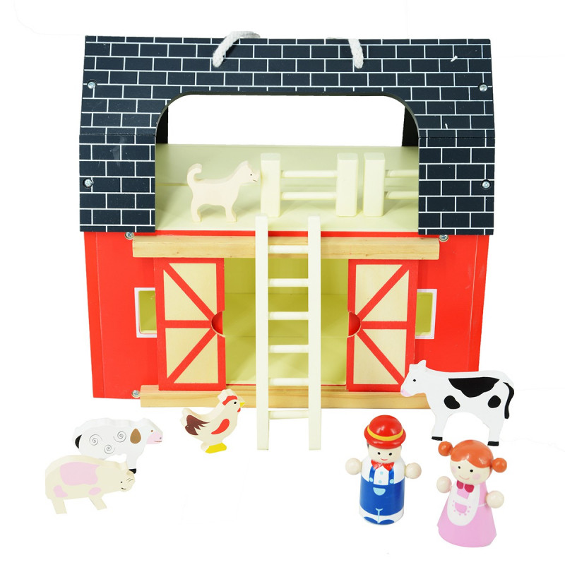 Składana Drewniana Farma Dla Dzieci Zabawka Figurki
