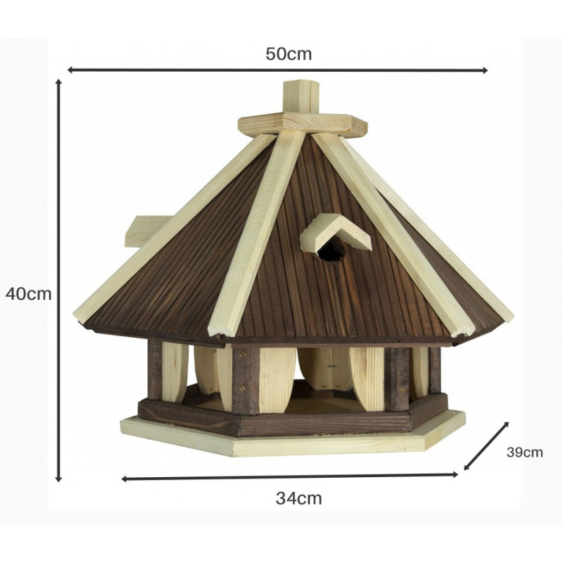 Karmnik dla ptaków MASYWNY drewniany DUDEK III
