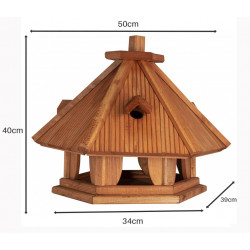 Karmnik dla ptaków MASYWNY drewniany DUDEK V