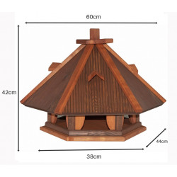 Karmnik dla ptaków SOLIDNY drewniany KAWKA IV