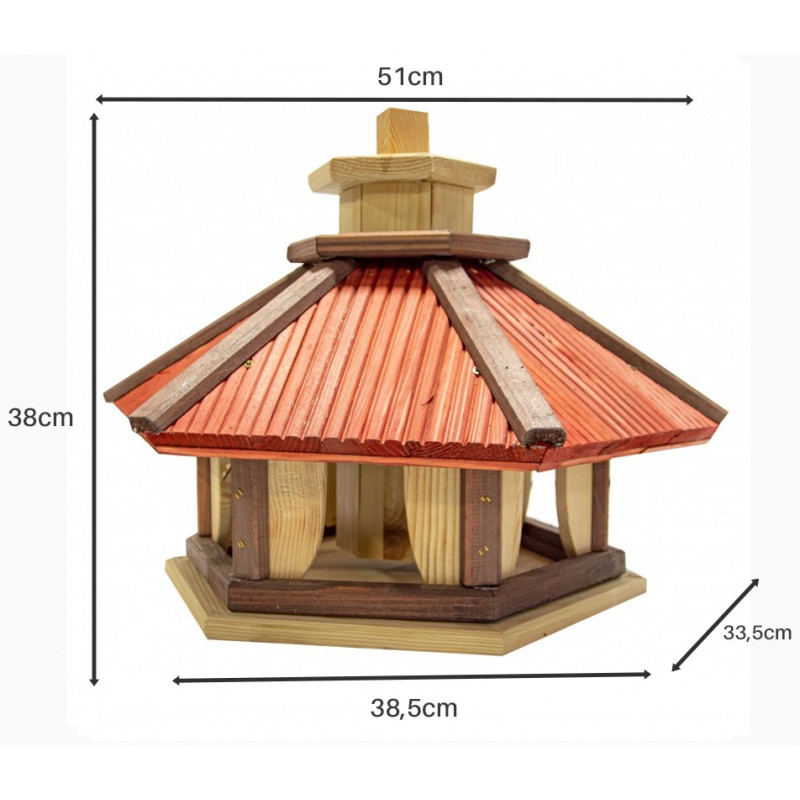 Karmnik dla ptaków SOLIDNY drewniany SIKORKA IX
