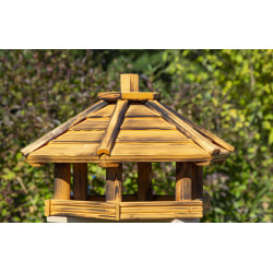 Karmnik dla ptaków SOLIDNY drewniany DROZD I