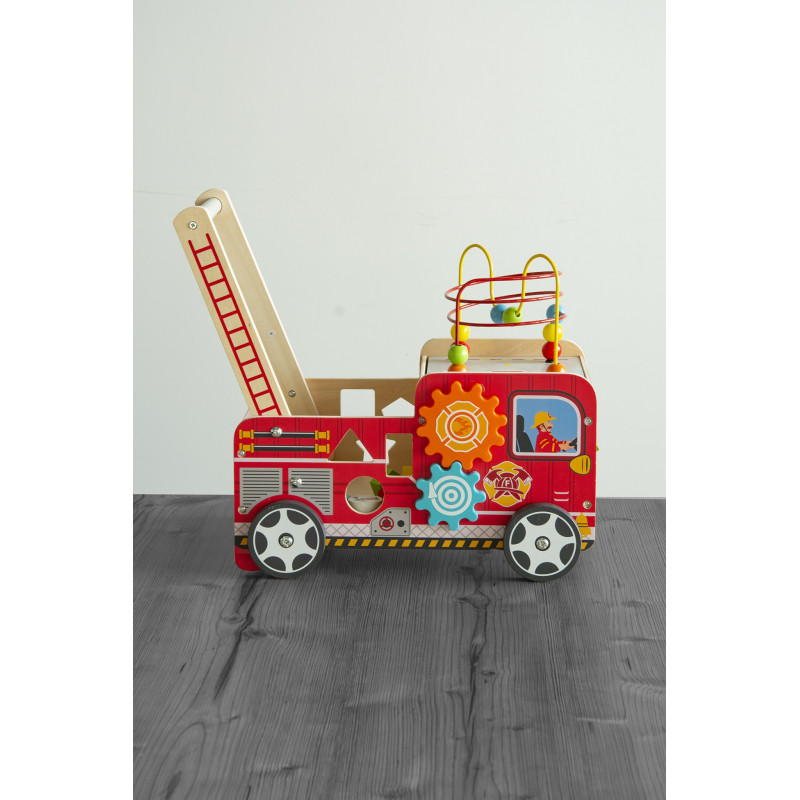 Pchacz Edukacyjny Drewniany Chodzik Straż Pożarna