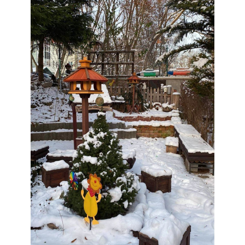 Karmnik dla ptaków SOLIDNY drewniany SIKORKA I