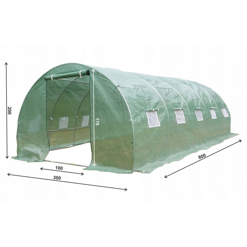 Pokrycie do tunelu szklarniowego 3x8 Zielone