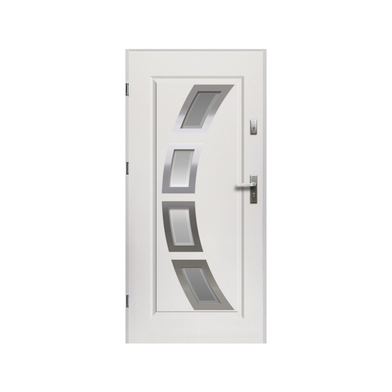Drzwi zewnętrzne przeszklone HERMES - Białe INOX. Produkt POLSKI.
