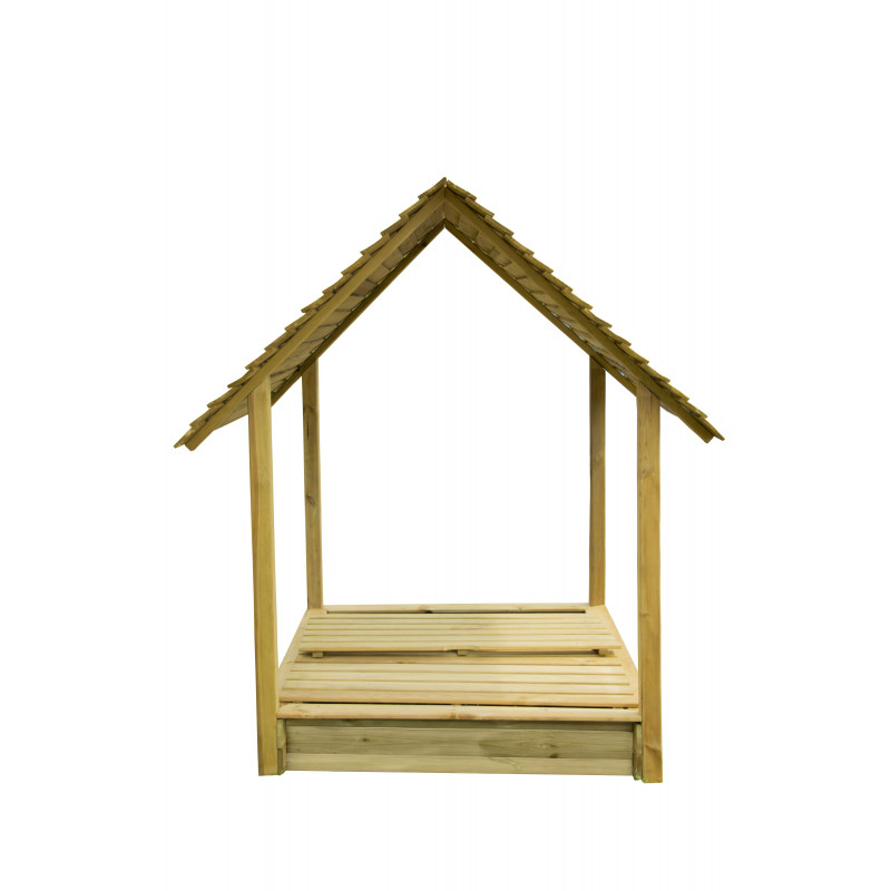 Duża piaskownica z pokrywą i daszkiem 145x130x180 cm zamykana