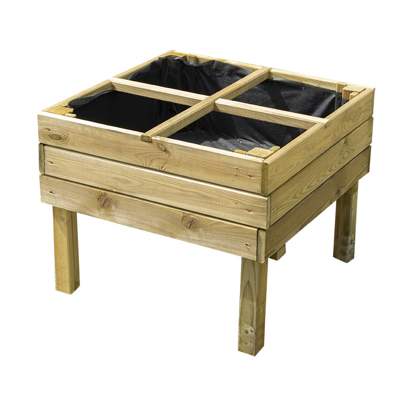 Warzywniak drewniany na nogach zielnik 64x64x50 cm wysoka donica