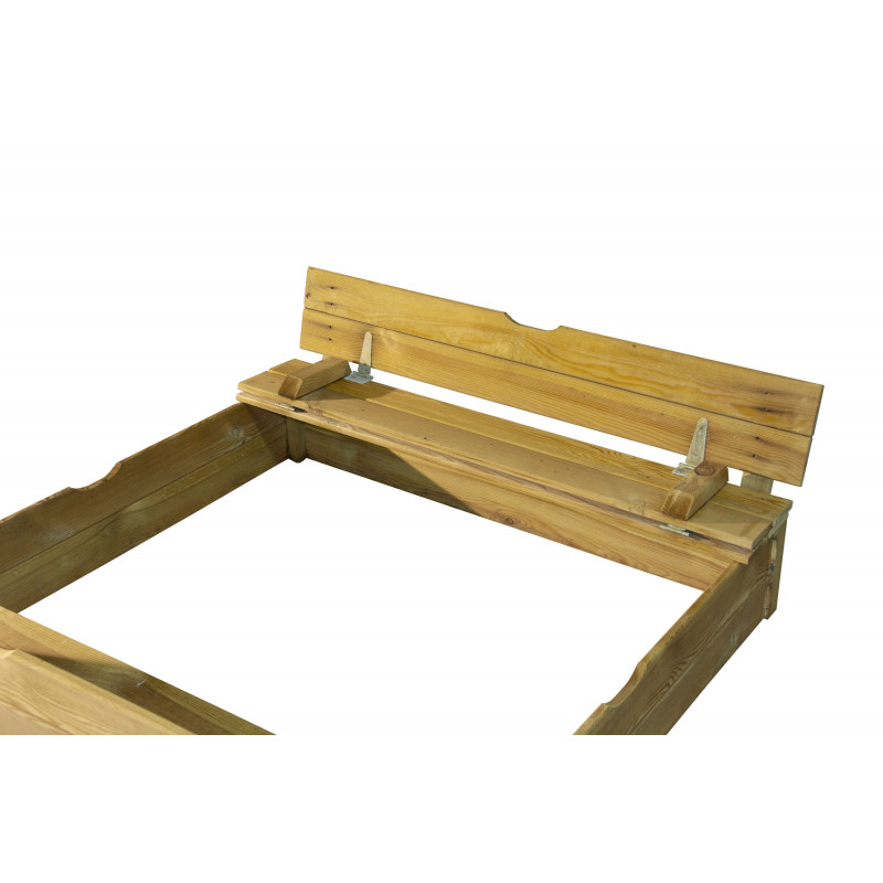 Drewniana piaskownica dla dzieci z siedzeniami 120x120x62 cm