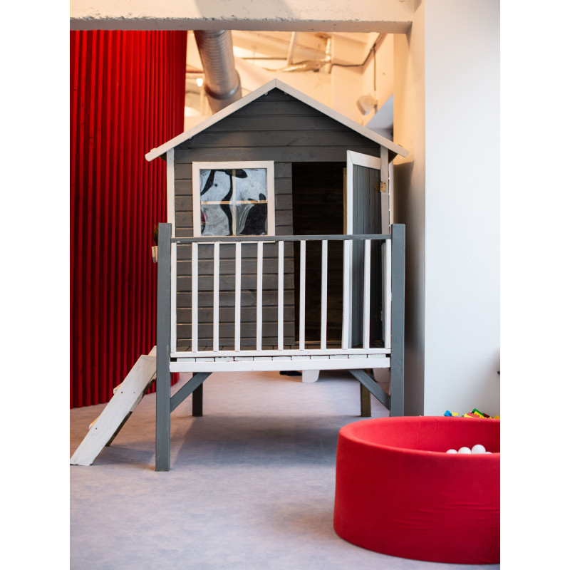 Drewniany domek ogrodowy dla dzieci - Tomek Impregnat W Kolorze Białym