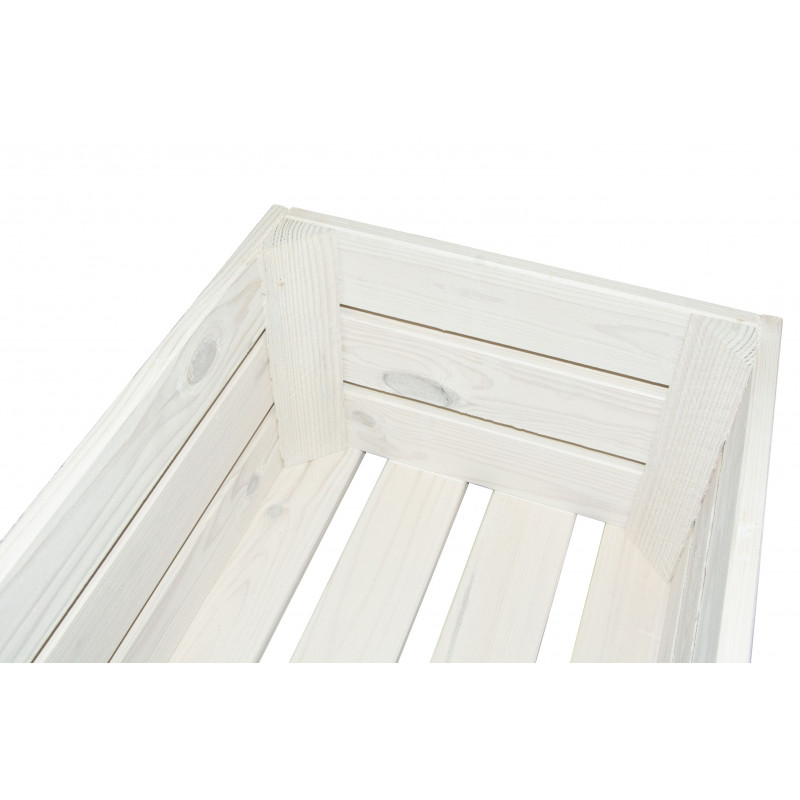 Skrzynka drewniana biała dekoracyjna 40x30x21 cm