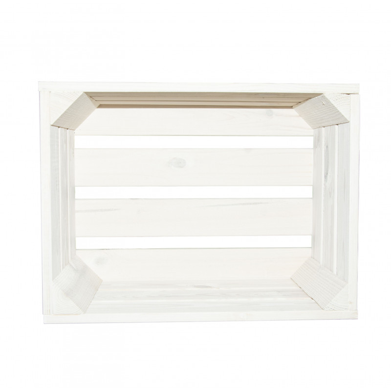 Skrzynka drewniana biała dekoracyjna 40x30x21 cm