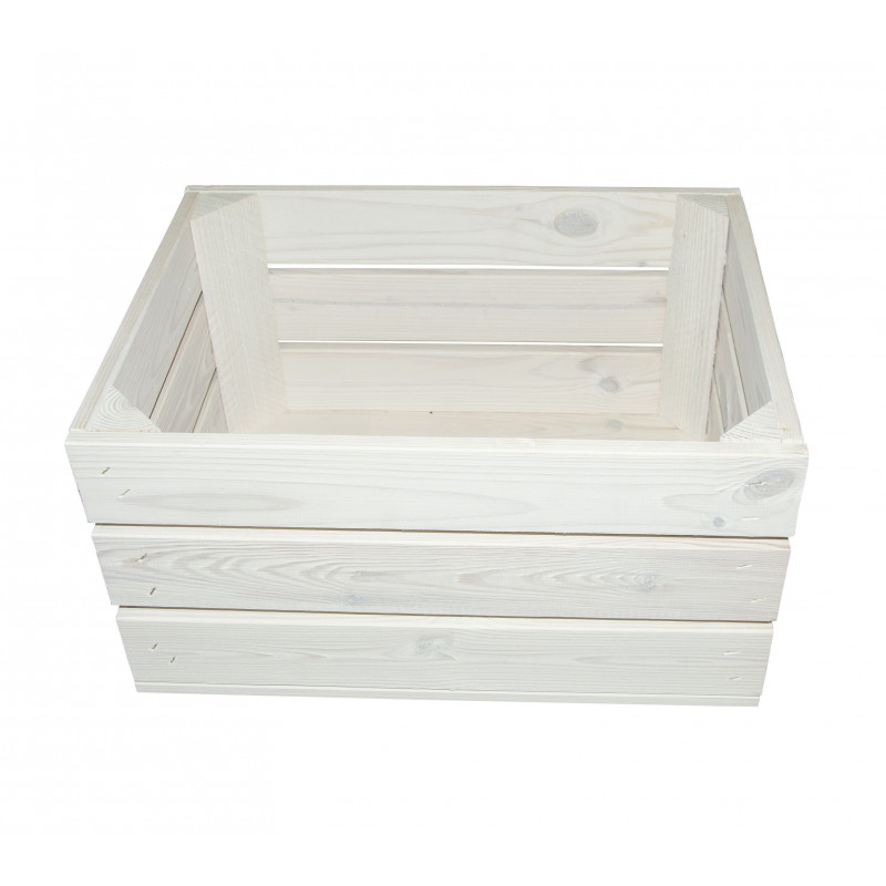 Skrzynka drewniana biała dekoracyjna 40x30x21 cm