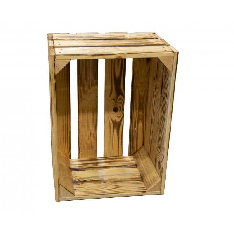 Zestaw skrzynki drewniane opalane 3 szt. impregnowane heblowane