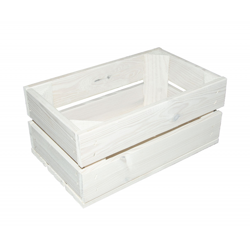 Zestaw skrzynki drewniane bielone 3 szt. impregnowane heblowane