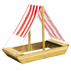 Piaskownica łódka dla dzieci drewniana impregnowana 150x70x120 cm