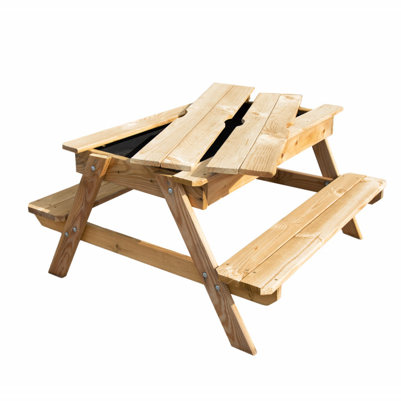 Stolik piknikowy z piaskownicą 2w1 dla dzieci drewniany piaskownica