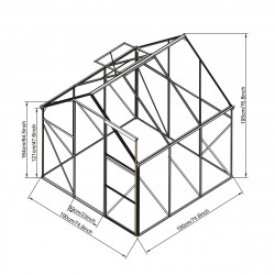 Szklarnia poliwęglanowa 3,6m2 190x190x195cm