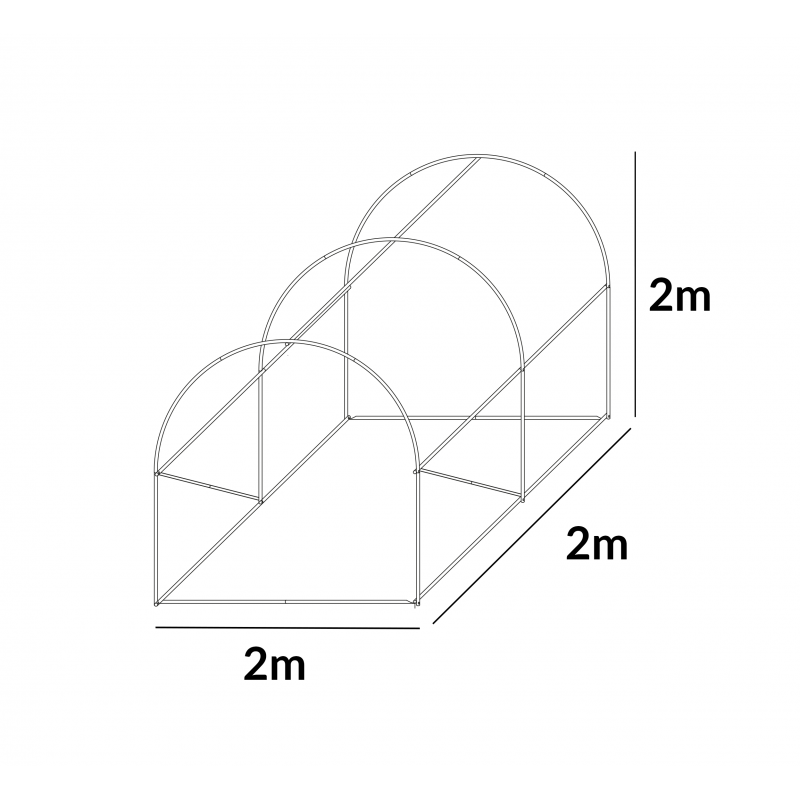 Stelaż Do Tunelu Szklarniowego Szkielet 2x2m