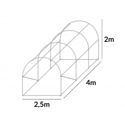 Stelaż Do Tunelu Szklarniowego Szkielet 2,5x4m grube rurki 25mm