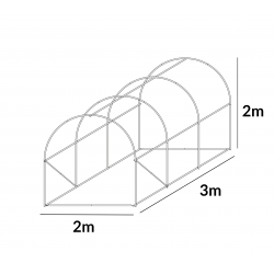 Stelaż Do Tunelu Szklarniowego Szkielet 2x3m grube rurki 25mm