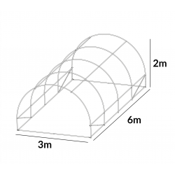 Tunel Szklarniowy 18m2 PREMIUM Grey 3x6m grube rurki 25mm