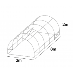 Tunel Szklarniowy 24m2 PREMIUM Grey 3x8m grube rurki 25mm