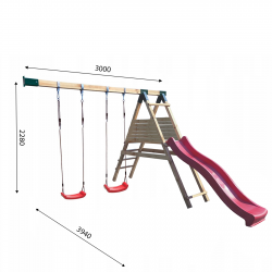 Domek ROBINSON + Podwójna Huśtawka Z Platformą i Ślizgiem  Podwójna Huśtawka