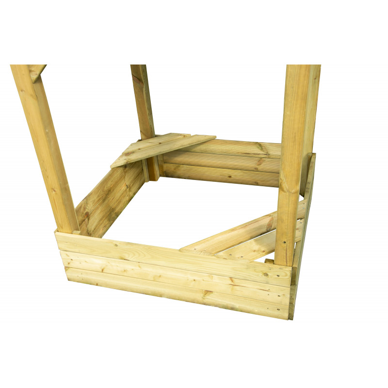 Plac zabaw dla dzieci Lusia drewniany ze ślizgiem i huśtawką