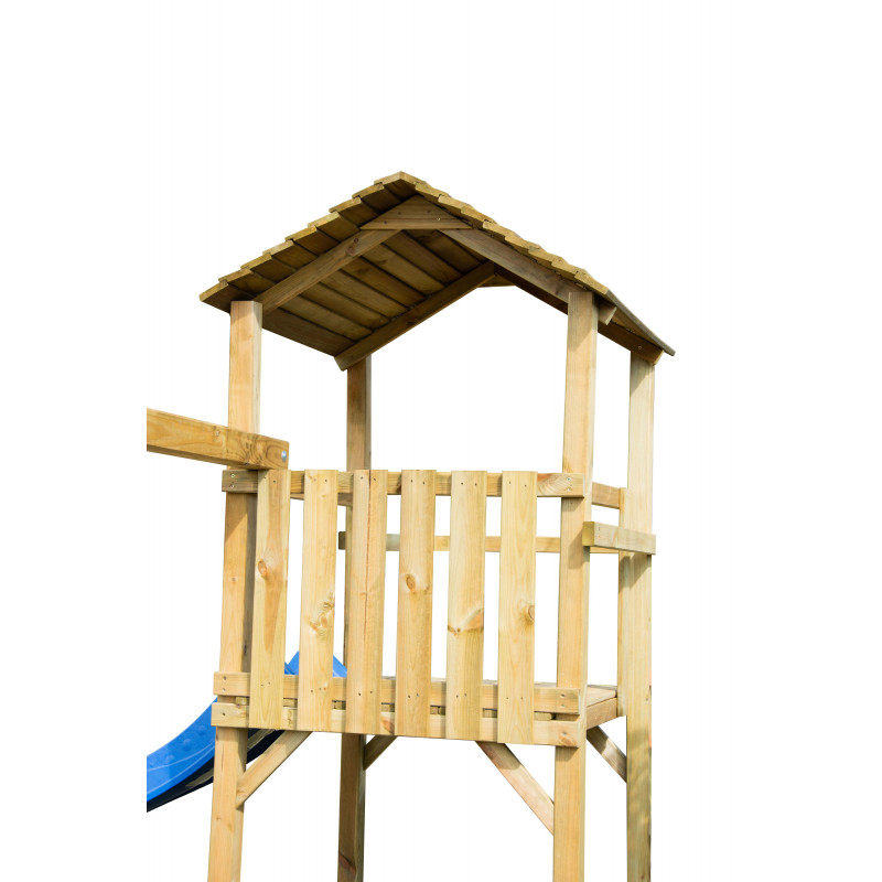 Plac zabaw dla dzieci Lusia drewniany ze ślizgiem i huśtawką