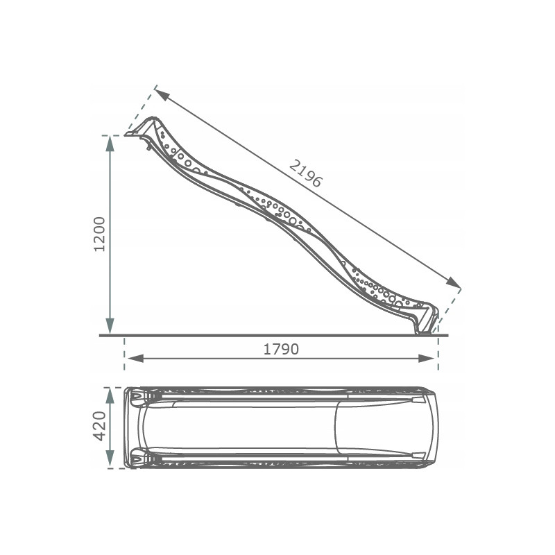Ślizg Błękitny Zjeżdżalnia Długość ok. 2,2M