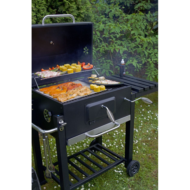 Grill węglowy 61,5x46x100 cm z żeliwnym rusztem