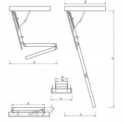 Drewniane Schody Strychowe NORDIC 86mm 120x60 + dodatkowa uszczelka