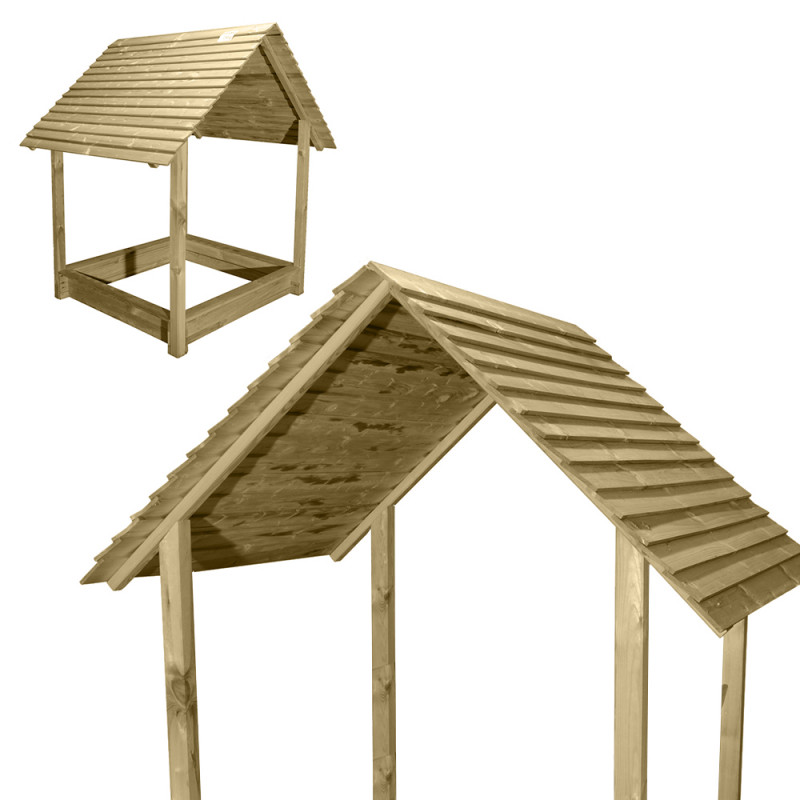 Duża piaskownica z daszkiem 145x130x180 cm impregnowana