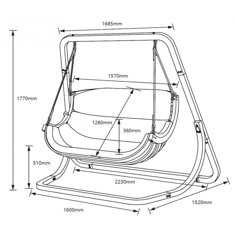 Podwójny Fotel Alpha Terracota - bujak ogrodowy