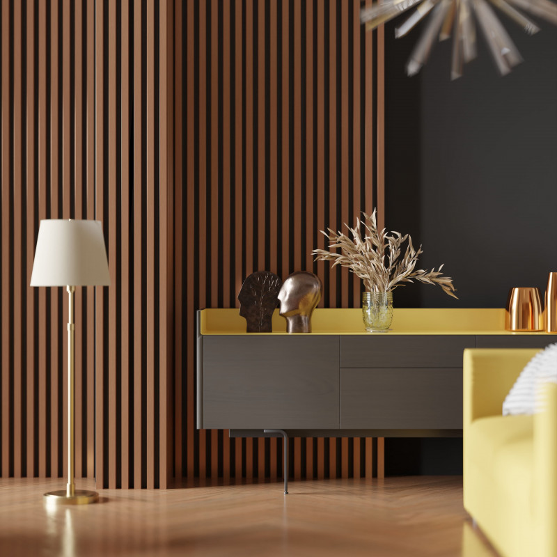 Lamel Ścienny Miedź 2650X131 WL.30X40 Panel Filc Czarny